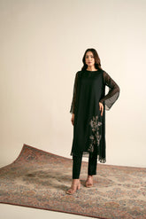 2 Piece  Chiffon Embroidered Suit (FS0022)